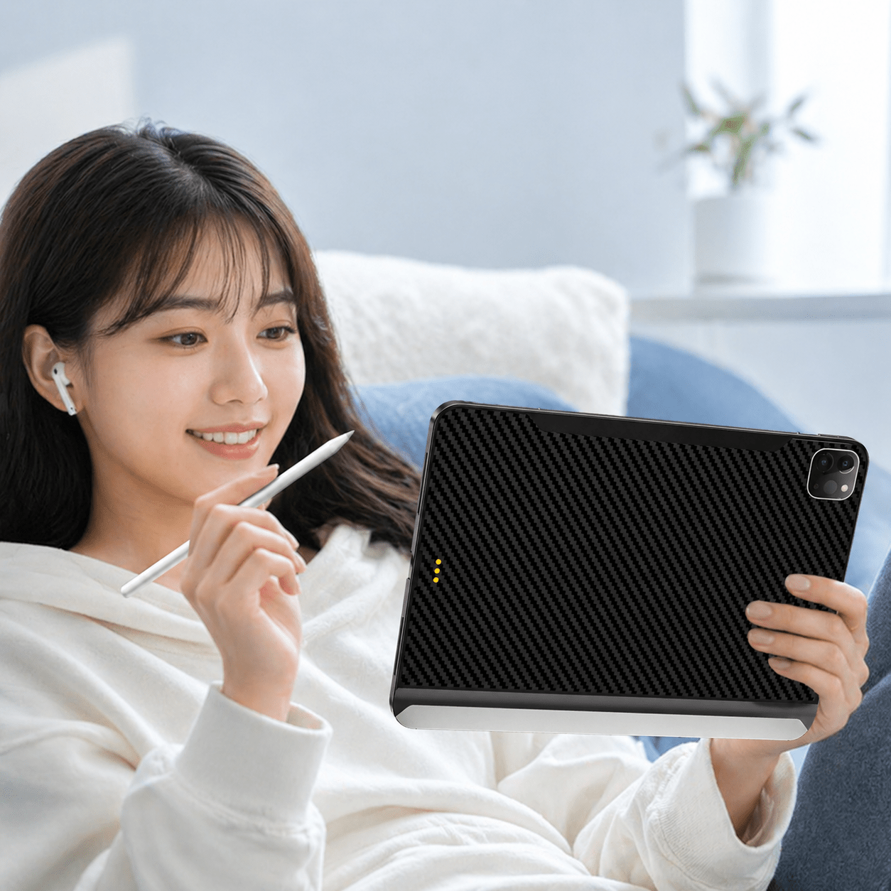 2025 カーボンファイバー製 MagSafe接点充電 iPadケース - Jinraiko JAPAN(画像7)