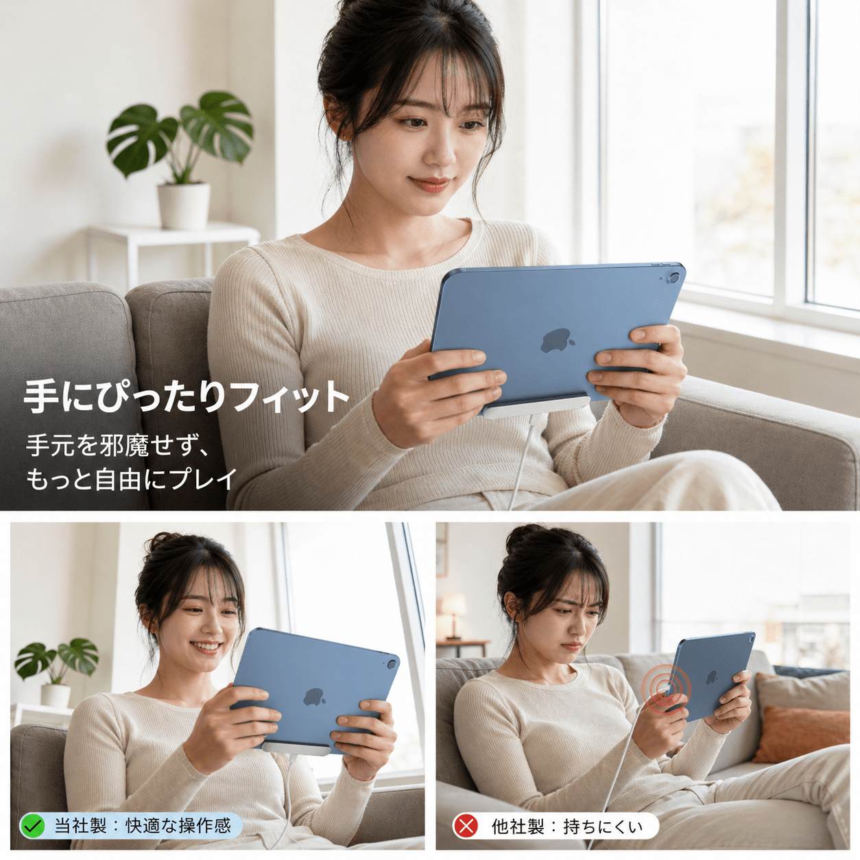 Q22 iPad用 マグネット接点充電器（第10世代 A16専用） - Jinraiko JAPAN（画像5）